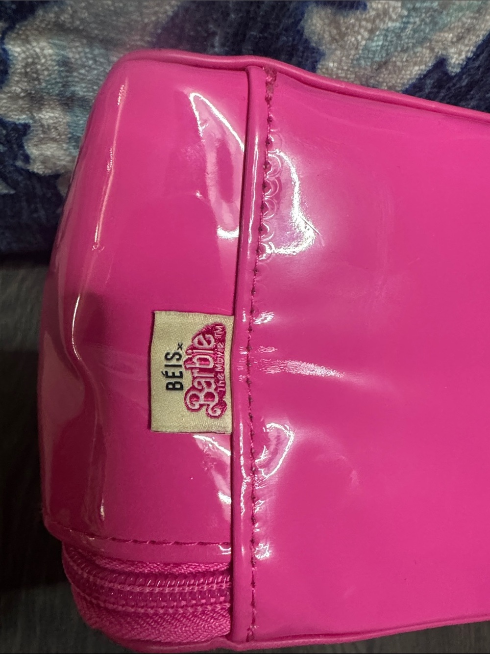BEIS Hot Pink Patent Handle Cosmetic Case - Picture 3 of 9